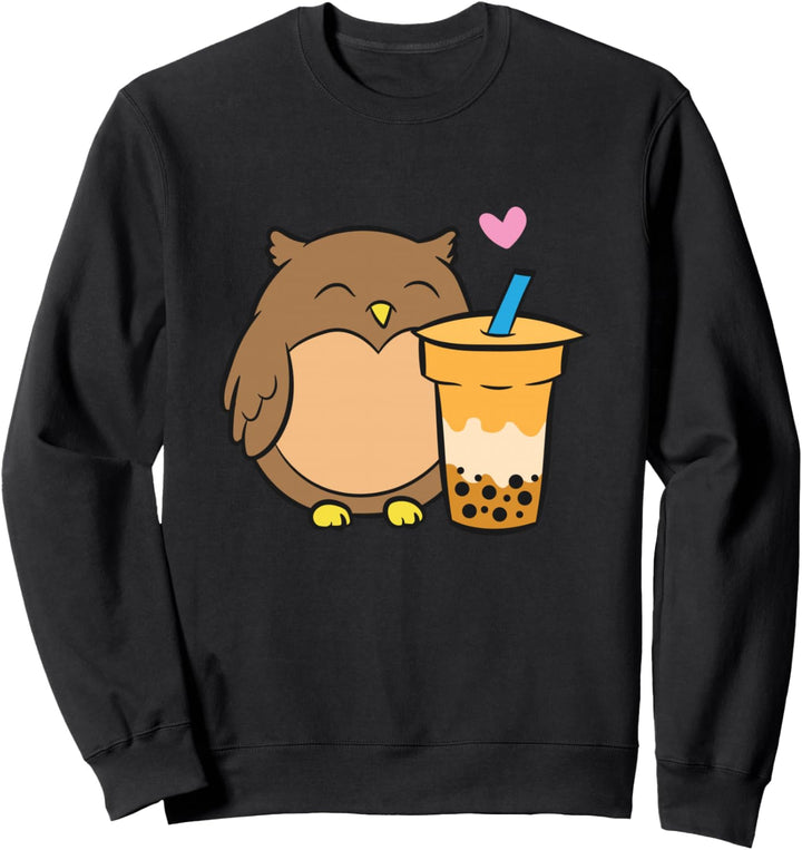 Süsse Eule mit Bubble Tea Sweatshirt