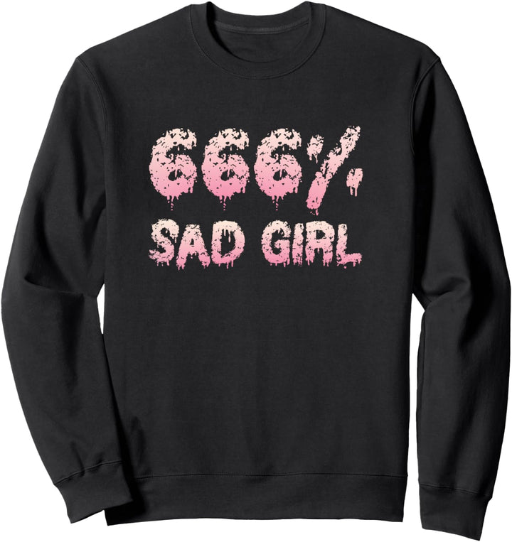 666% Trauriges Mädchen Team Satan in Pastellfarben Kawaii Goth 666 Sweatshirt