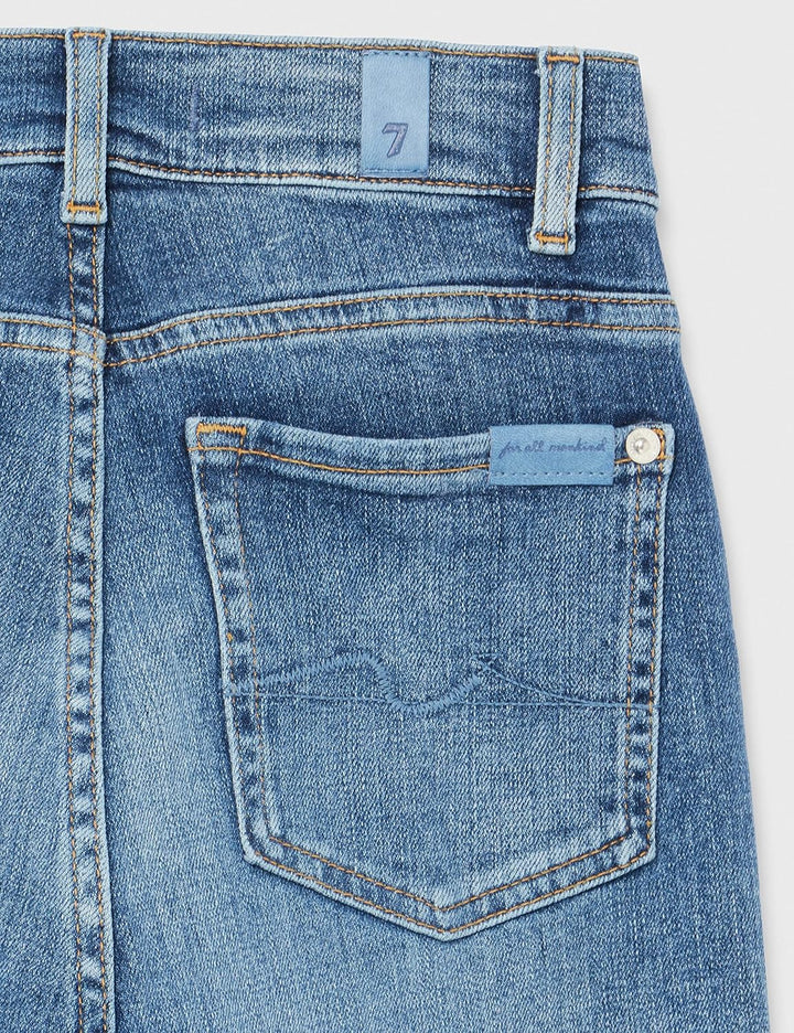 7 For All Mankind Damen Hw Kick Slim Illusion with Worn Out Hem Jeans 31 Light Blue, 31 Light Blue