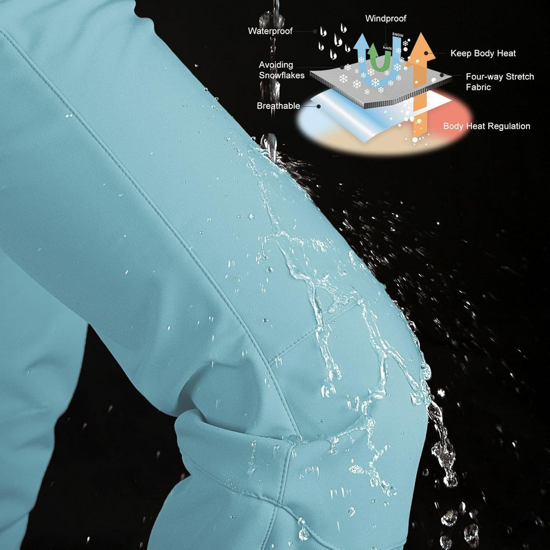 33,000ft Damen Skihose Outdoorhose Wasserdicht Winddichte Softshellhose Warme Gefütterte Trekkinghos