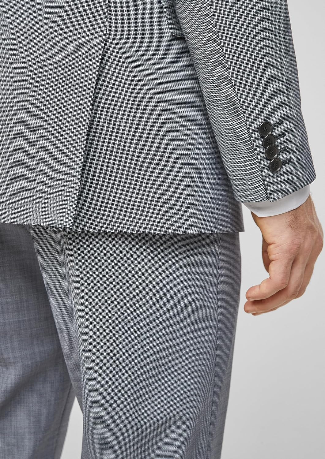 s.Oliver BLACK LABEL Slim: Elastisches Sakko aus Wollmix 90 Dark Blue Check, 90 Blau