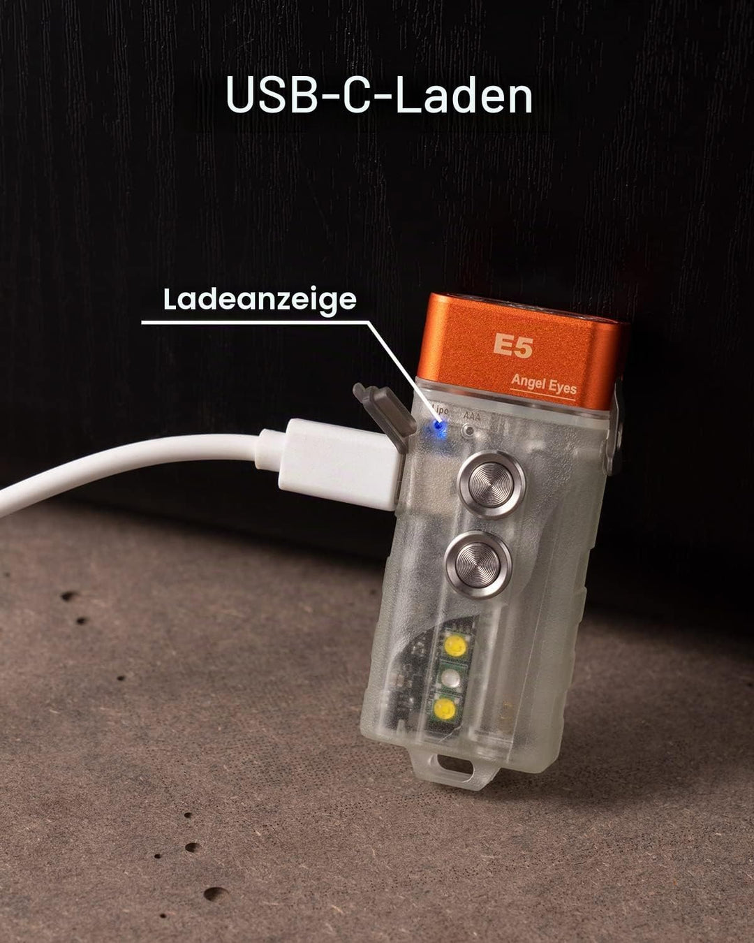 RovyVon E5 700 Lumen wiederaufladbare USB C Schlüsselanhänger Taschenlampe, leistungsstarke EDC Tasc