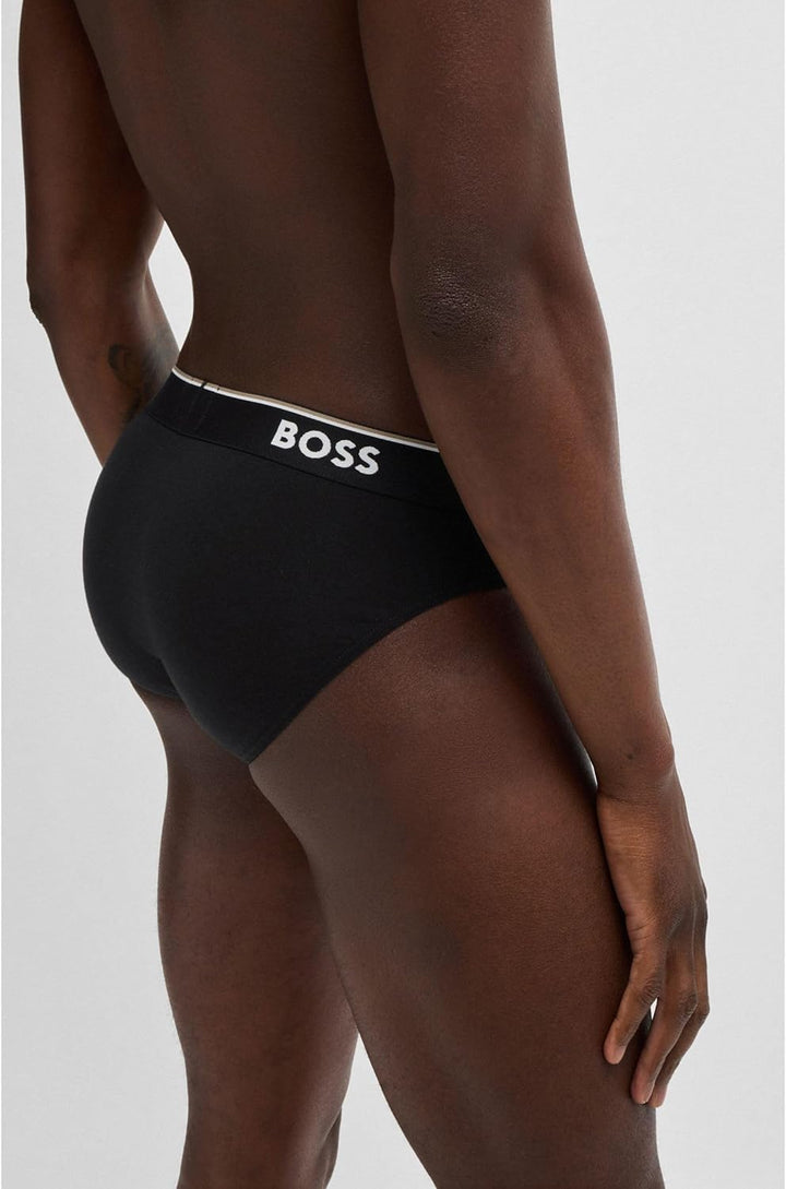 BOSS Herren Brief 3P Power Dreier-Pack Slips aus Stretch-Baumwolle mit Logos am Bund L Open Miscella