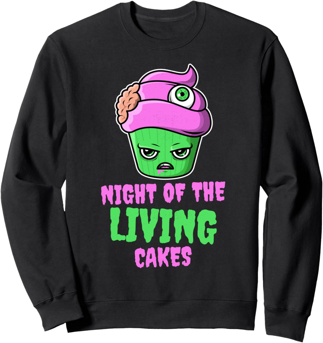 Nachtleben Kuchen Lustiges Kostüm Halloween Sweatshirt