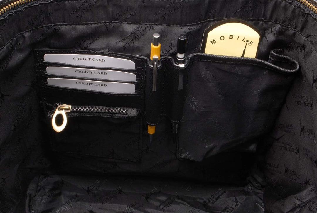 Catwalk Collection Handbags - "Saffiano Wasserbeständiges Leder - Tote Grosse/Schultertasche/Shopper