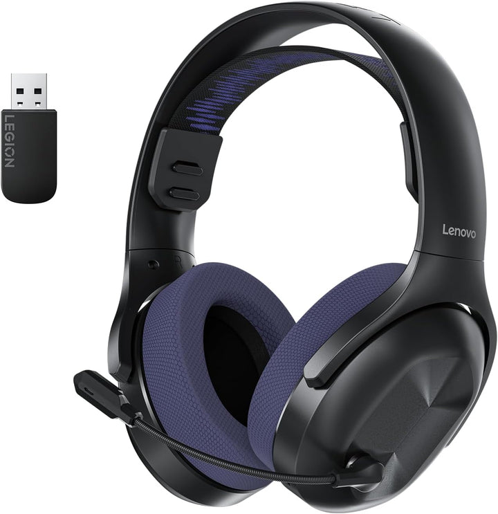Lenovo Legion H410 Wireless Gaming Headset | Gaming Kopfhörer | schwarz-dunkelviolett