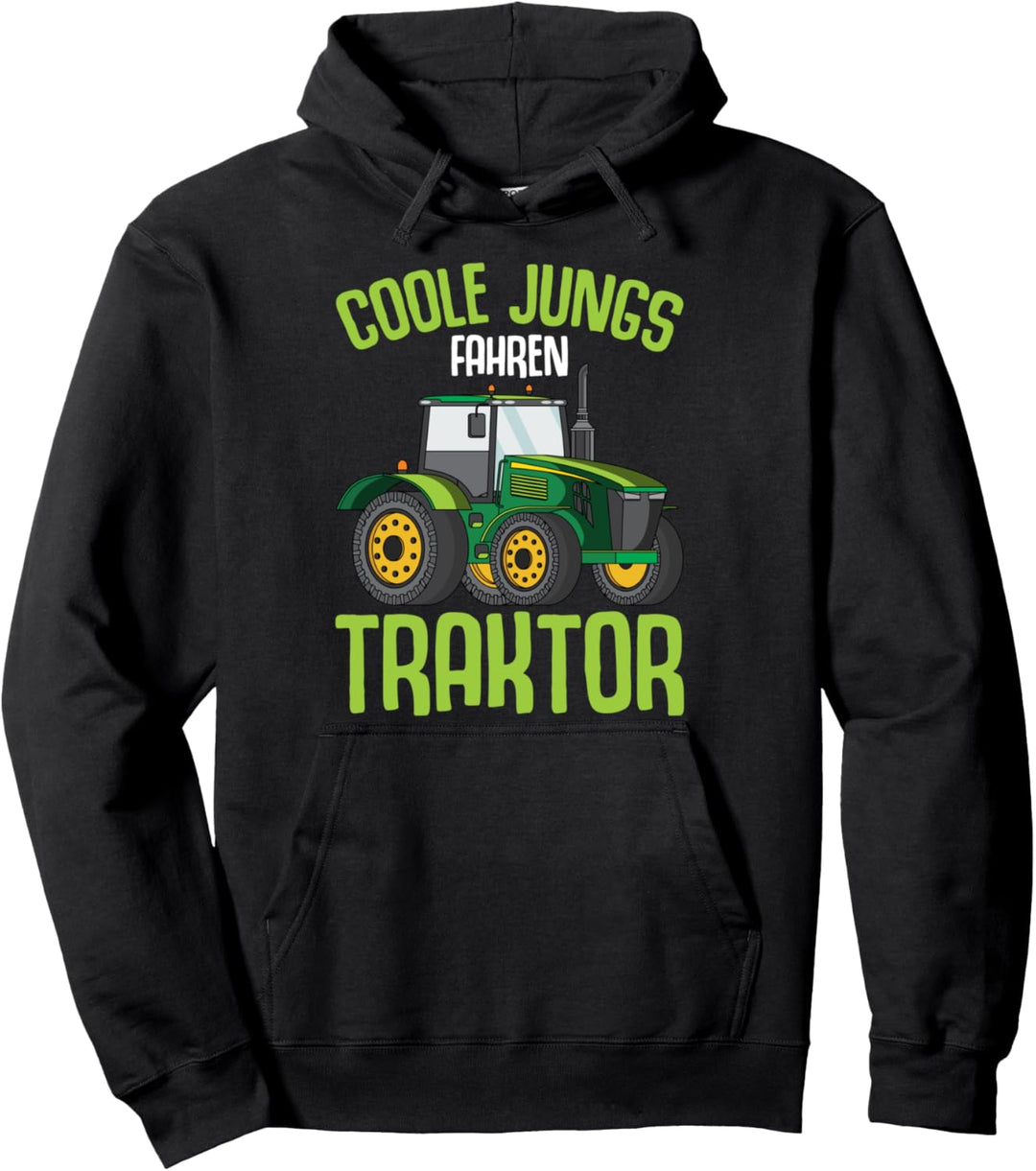 Coole Jungs fahren Traktor Trecker Kinder Junge Pullover Hoodie