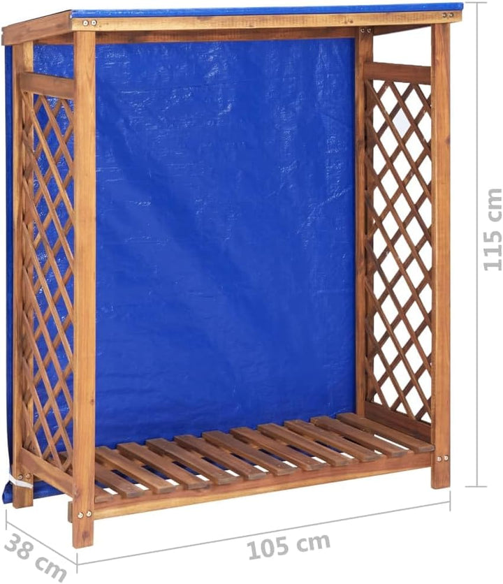 vidaXL Akazienholz Massiv Kaminholzregal Brennholzregal Kaminholzunterstand Kaminholz Brennholz Kami