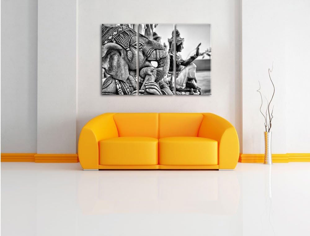 Pixxprint Elefantengottheit in Thailand als Leinwandbild/Grösse: 3 Teilig (120x80 cm) cm/Wandbild/Ku