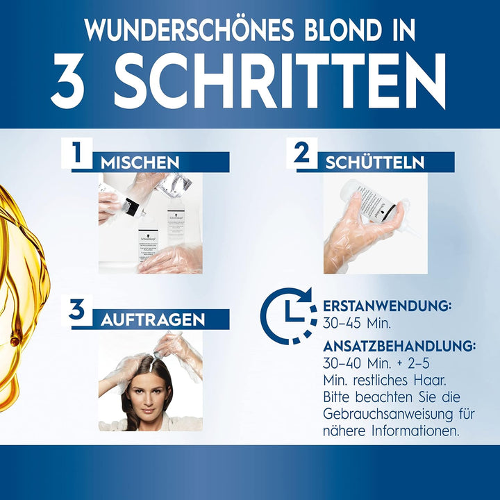 Schwarzkopf Blonde Aufheller L1++ (6x 143 ml), Haarfärbemittel für Öl-aktiviertes Haare Aufhellen mi