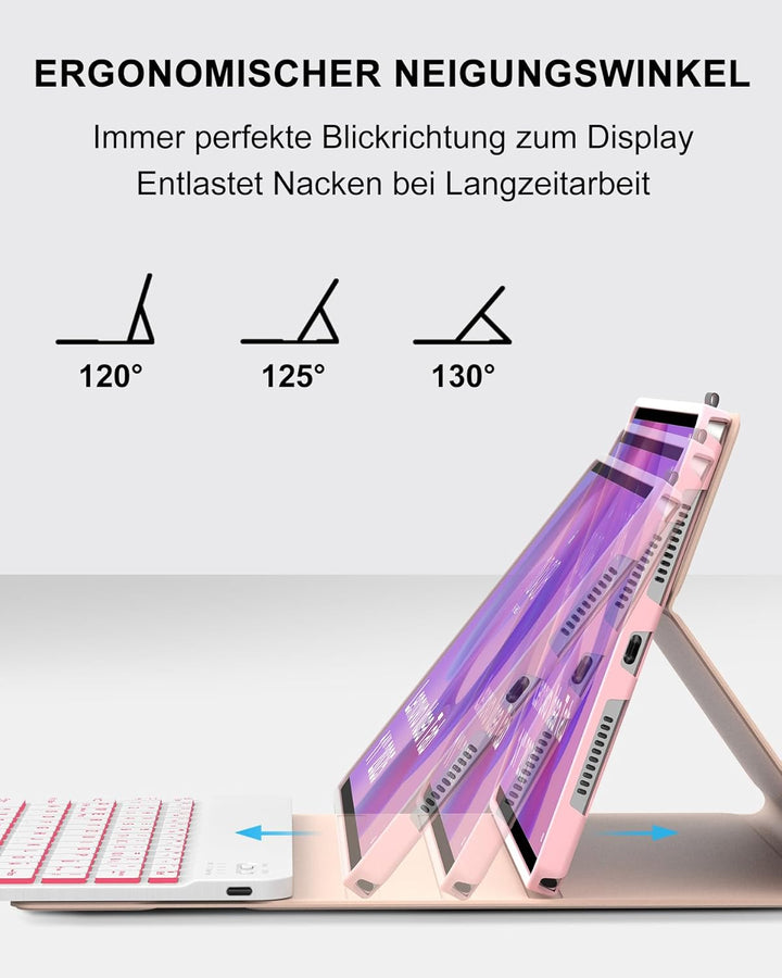 Beleuchtete Tastatur Hülle für Lenovo Idea Tab 11" (2025), 7-Farben-Hintergrundlicht Bluetooth Keybo