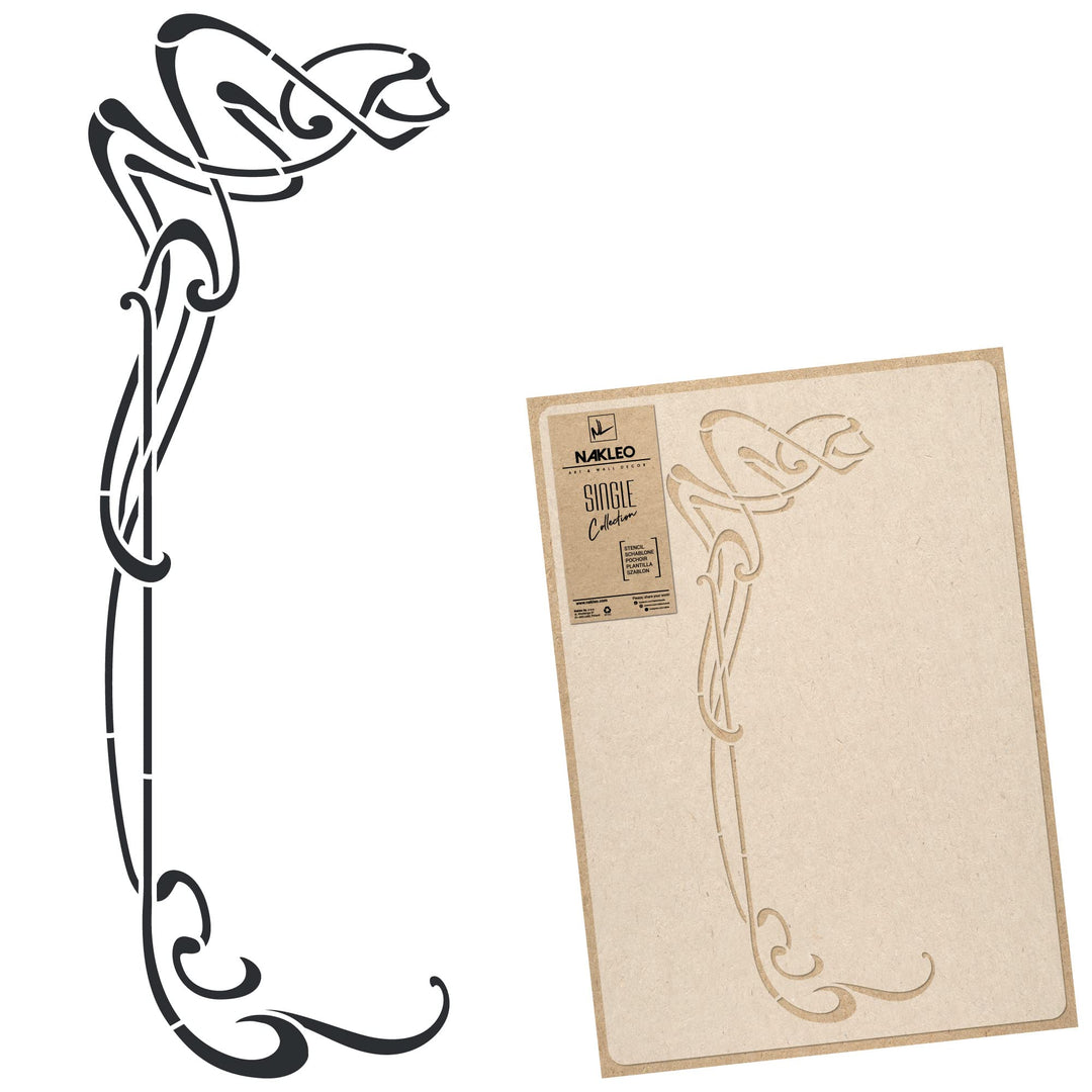 Wiederverwendbare Wandschablone aus Kunststoff // JUGENDSTIL-VERZIERUNG #1 // Muster Schablone Vorla