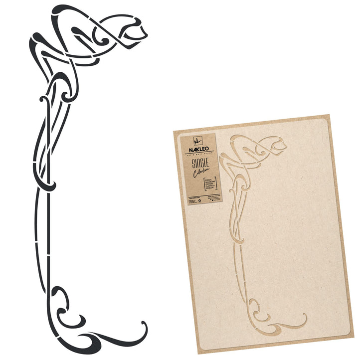 Wiederverwendbare Wandschablone aus Kunststoff // JUGENDSTIL-VERZIERUNG #1 // Muster Schablone Vorla