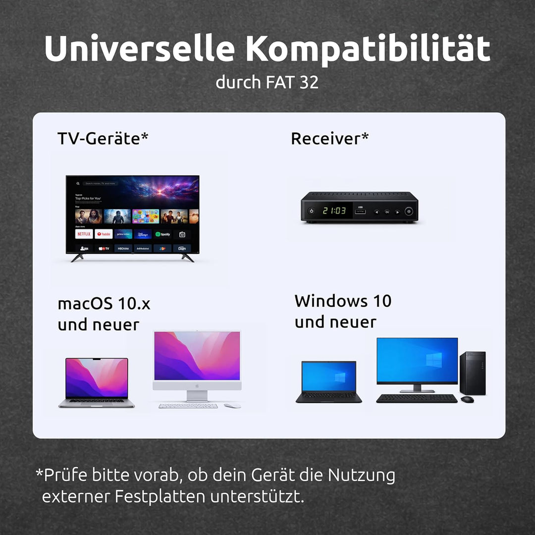 Intenso 6021460 Memory Play 1TB externe TV-Festplatte (6,35 cm (2,5 Zoll), 5400rpm, 8MB Cache, USB 3