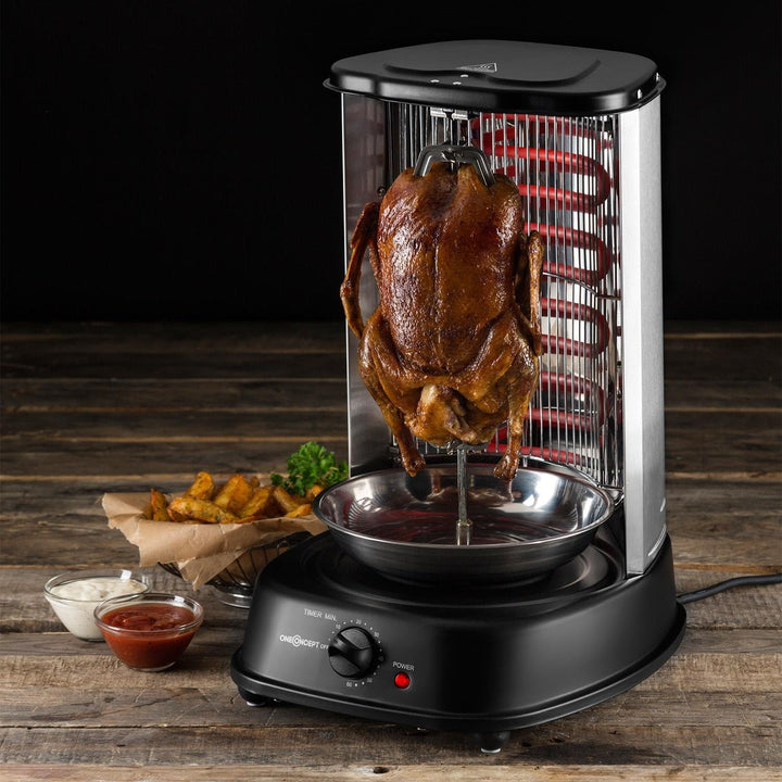oneConcept Kebap Master - Dönergrill, Hähnchengrill, Gyrosgrill, Vertikalgrill, Drehgrill mit Drehsp