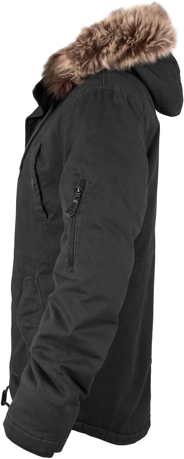 bw-online-shop Winterparka Fishtail mit Futter Herren Parka Jacke XS Schwarz, XS Schwarz