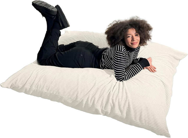 Riesiger Sitzsack XXL für Innenbereich, aus Cordsamt, 180 x 140 cm, weich, bequem und abnehmbar, gro
