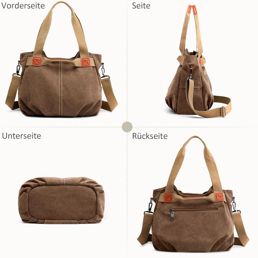 DIRRONA Casual Damen Segeltuch Umhängetasche Gross Kapazität Handtasche Reise Schultertasche Multifu