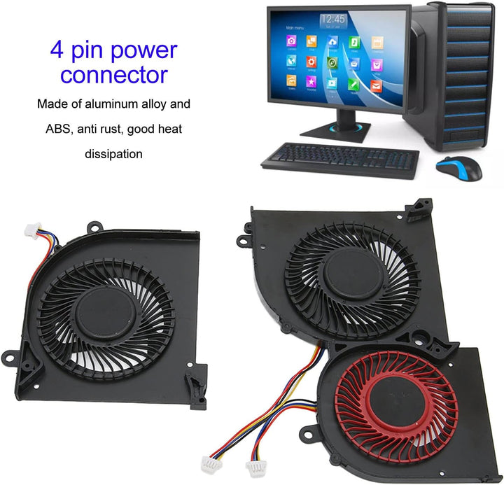 ASHATA CPU GPU Lüfter für MSI Gs65 MS 16Q2 für 16q2 CPU CW für 16q2 GPU CW, Laptop GPU Lüfter Ersatz