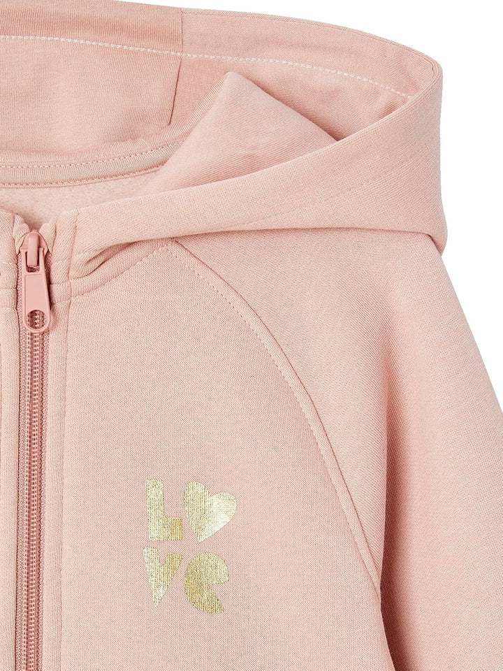 Vertbaudet Mädchen Kapuzensweatjacke für Sport und Freizeit mit Recycling-Polyester Rose 92-98, Rose