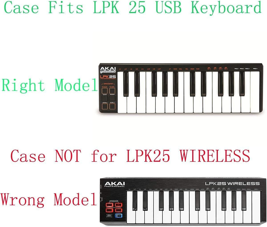 Khanka Hartschalen-Schutzhülle für AKAI Professional Pro LPK25 Wireless Keyboard Master MIDI Bluetoo