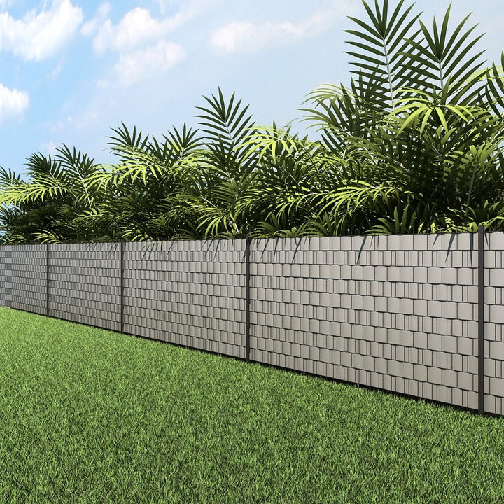 SONGMICS PVC Sichtschutzstreifen, Zaunfolie 40 m x 19 cm, extra dick und Blickdicht, mit 25 x Befest