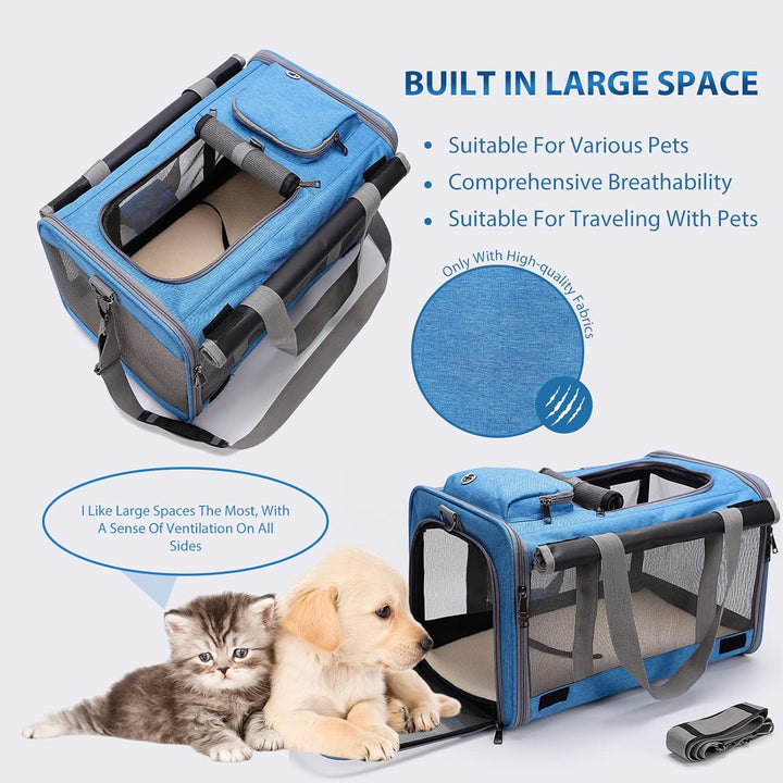 PETCUTE Katzentransportbox für grosse Katzen 20 lbs,Faltbar Hundetransportbox für Kleine Hunde,Tragb