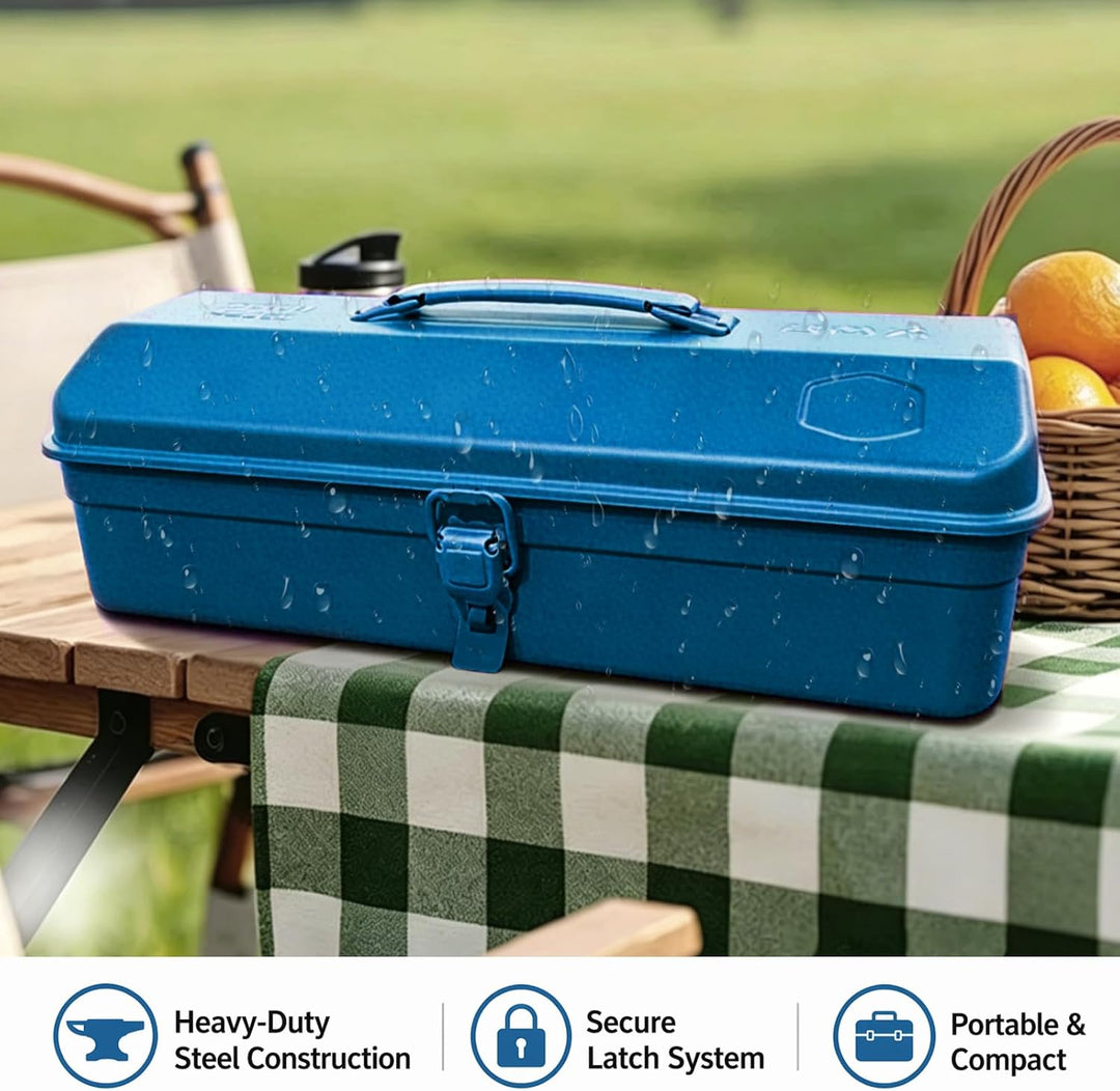 Mehrzweck-Werkzeugkiste mit Schlossschnalle, 37×16×12cm Leer Gross Werkzeugbox, Robust Langlebig Tra