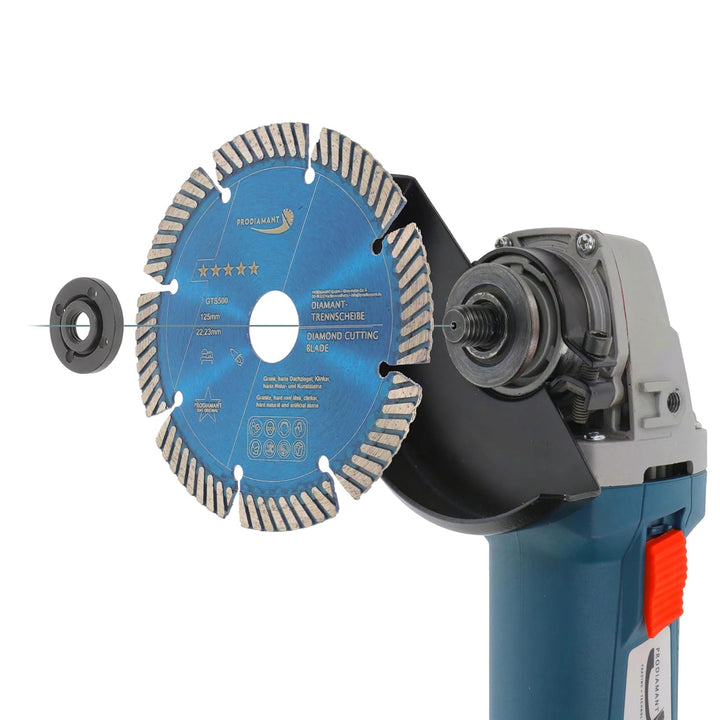 PRODIAMANT Fastcut Highspeed Diamant-Trennscheibe 125 mm x 22,23 mm für sehr harte Baustoffe wie Kal