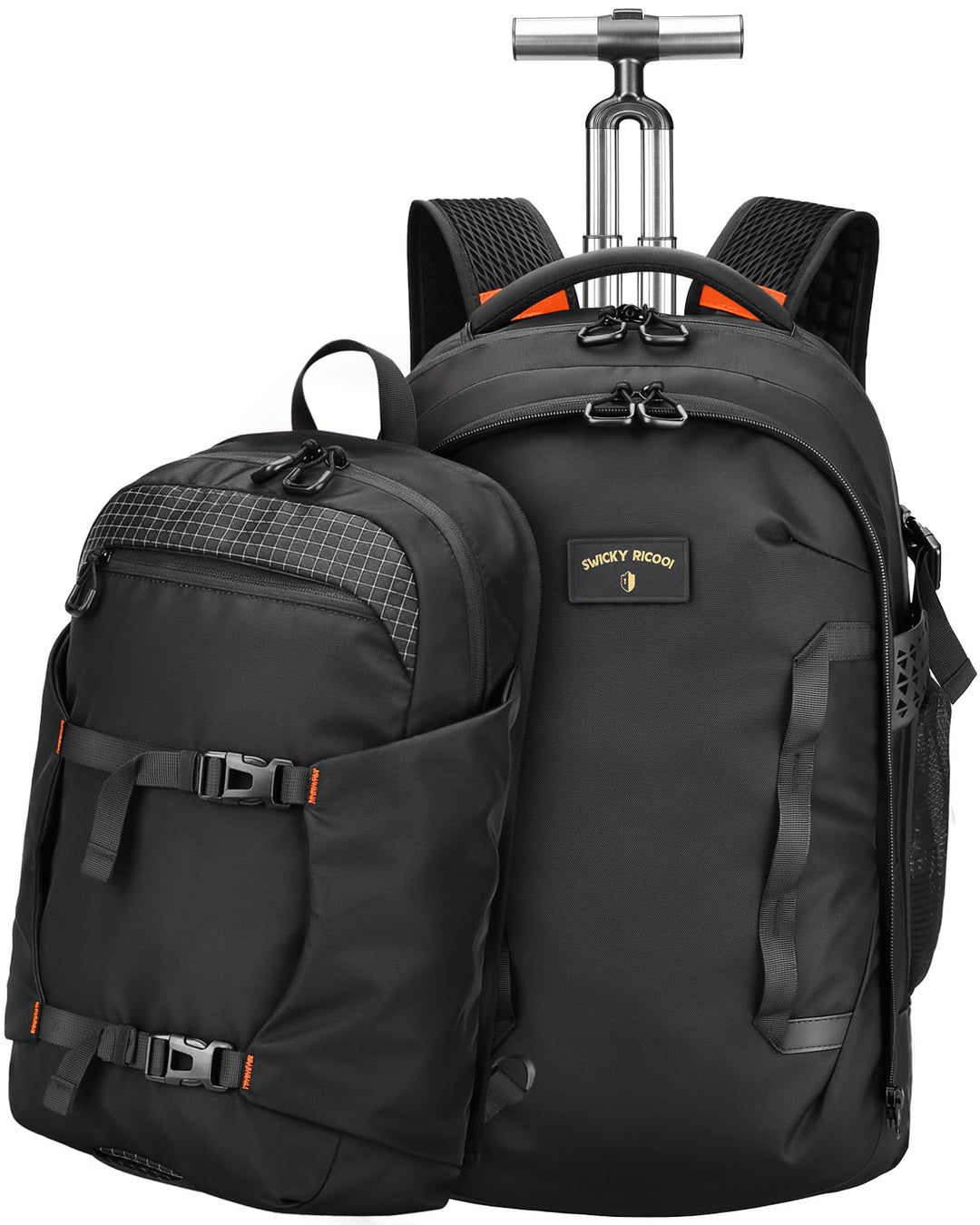 Rucksack mit Rollen 2 in 1 Abnehmbarer Rollrucksack Handgepäck– Wasserabweisend Rucksack Trolley mit