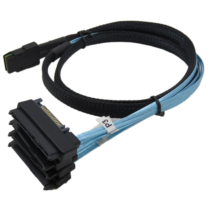 YIWENTEC Mini SAS 36 SFF-8087 to (4) SFF-8482 Connectors with SATA Power 0.5m, 0.5M