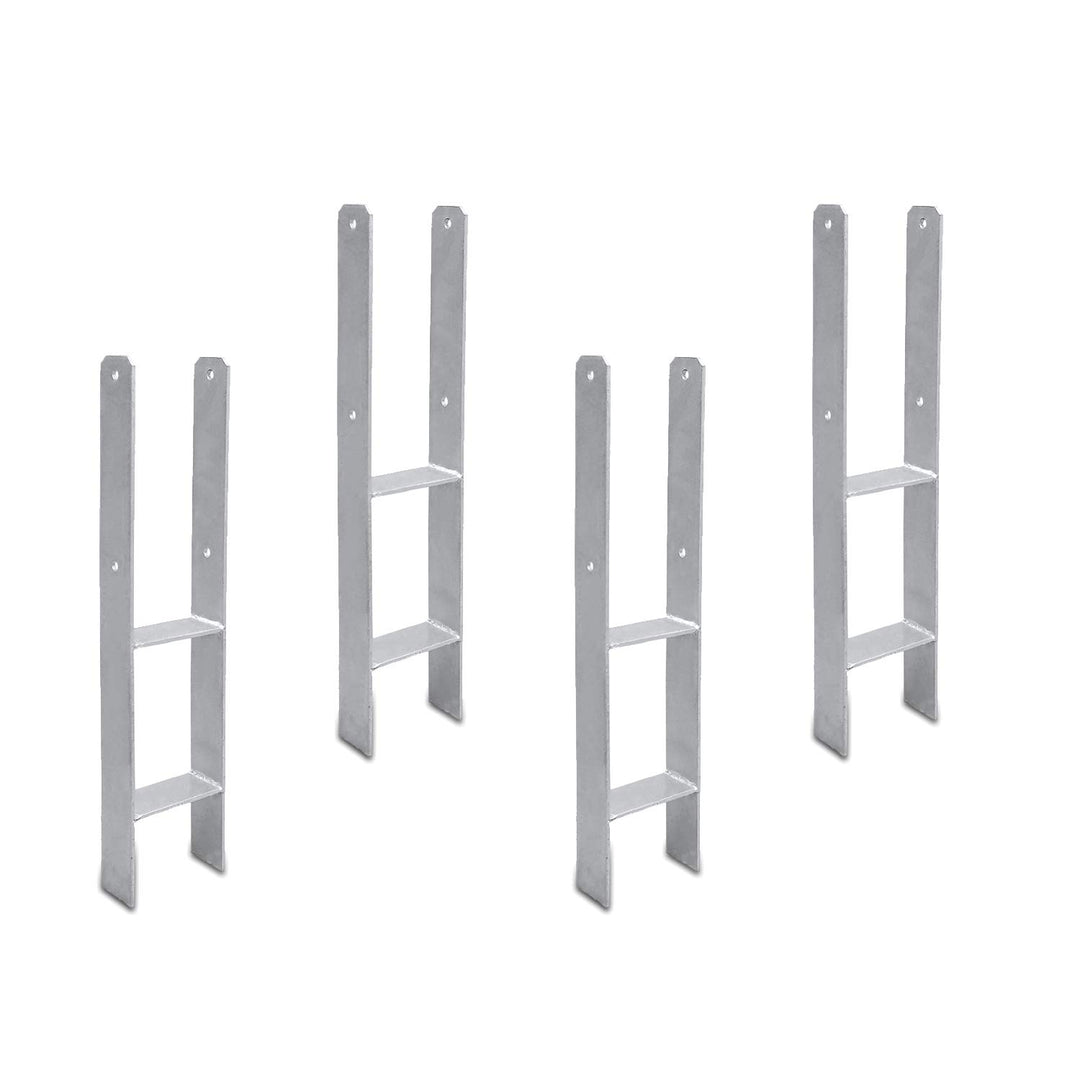 Sonnewelt 4 Stück H-Pfostenträger 81mm H-anker Pfosten - 600 mm Länge, Materialstärke 5mm (4 Stück 8