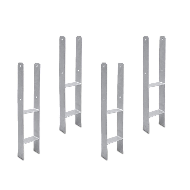 Sonnewelt 4 Stück H-Pfostenträger 81mm H-anker Pfosten - 600 mm Länge, Materialstärke 5mm (4 Stück 8