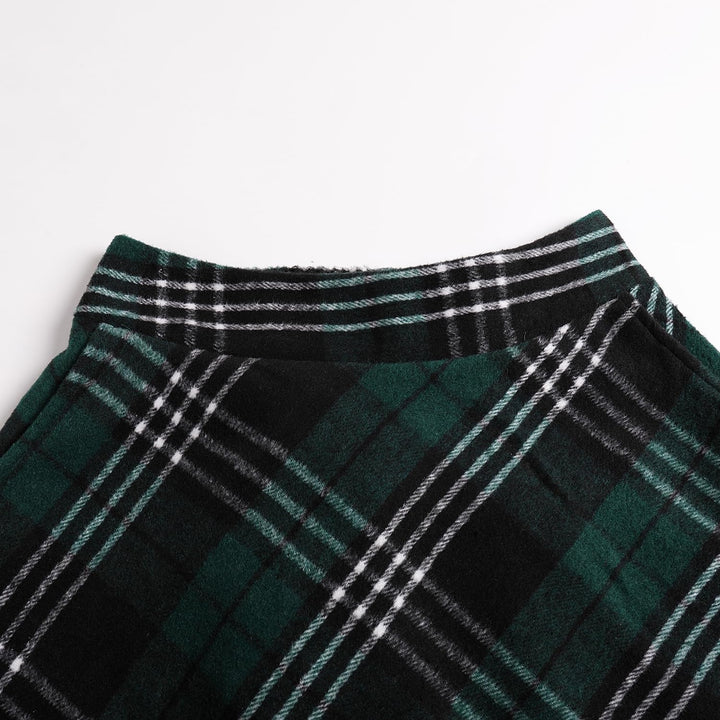 Rock Damen Lang Winterrock Kariert Wollrock Elegant Herbs mit Taschen | Midirock in 20 Farben. Weich