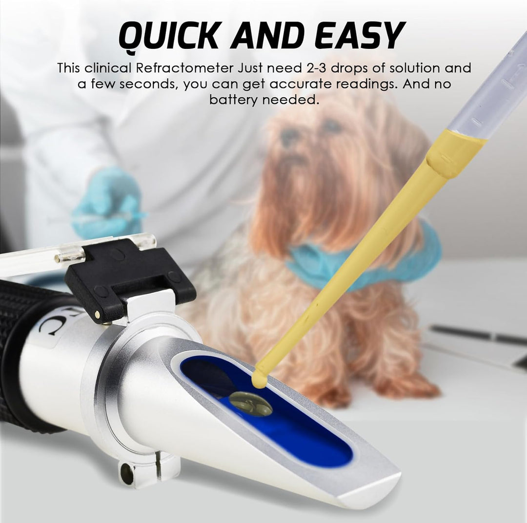 3-in-1-Refraktometer für Tiere, Veterinärrefraktometer, klinisches Refraktometer mit Skala für das s