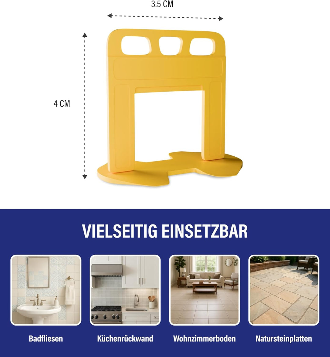 Karl Dahm Zuglaschen für 1 mm Fugen bei Fliesenstärke 0–12 mm, 5000 Stück – für bis zu 250m² Fliesen