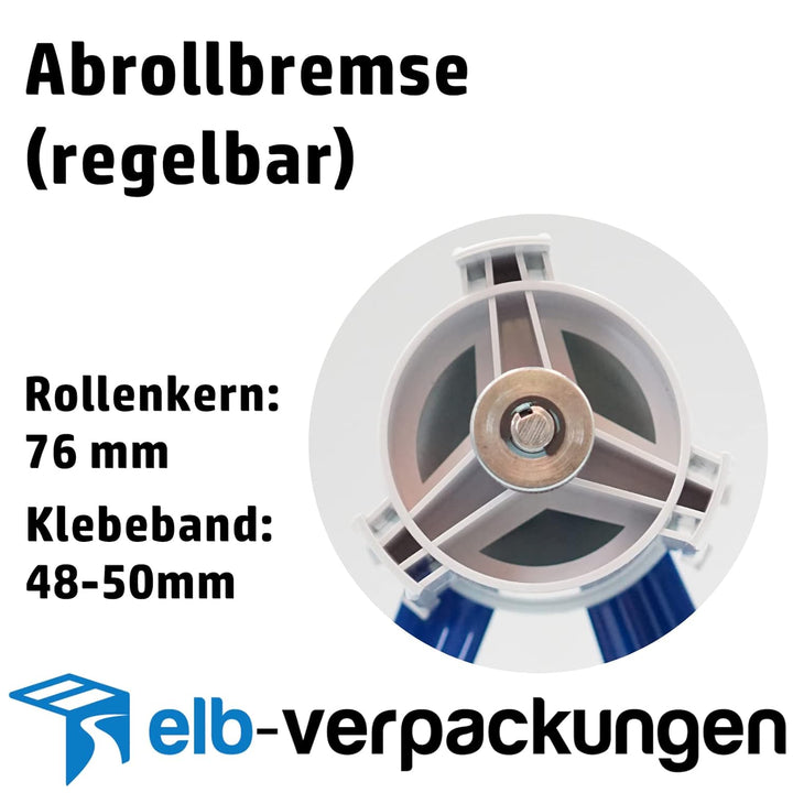 1 Stück - Handabroller - Profi-Ausführung - Version : STD - blau/blue - 50 mm - Klebebandabroller Me