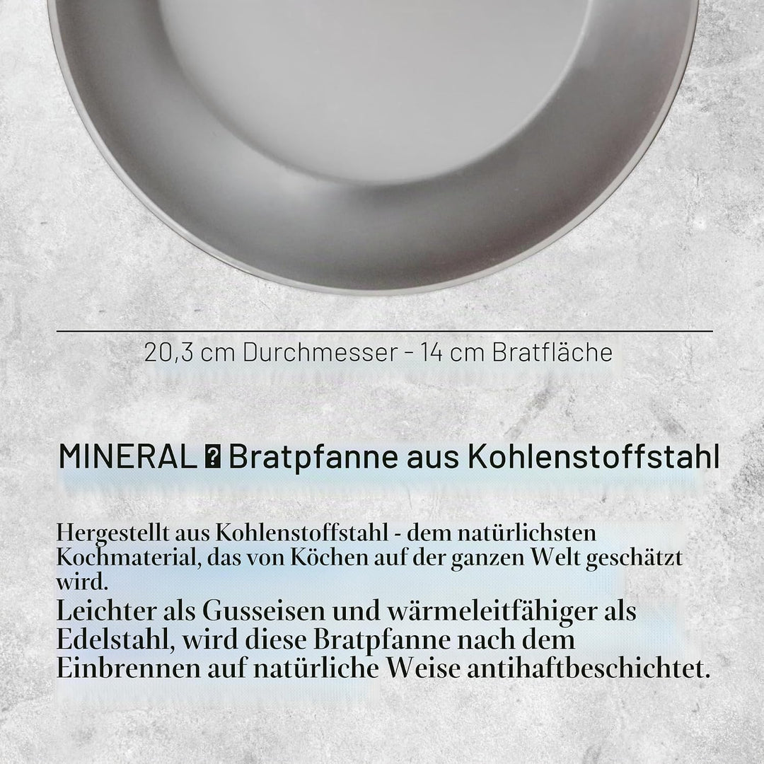 De Buyer - Bratpfanne MINERAL B aus Eisenstahl - 20 cm Durchmesser - 5610.20