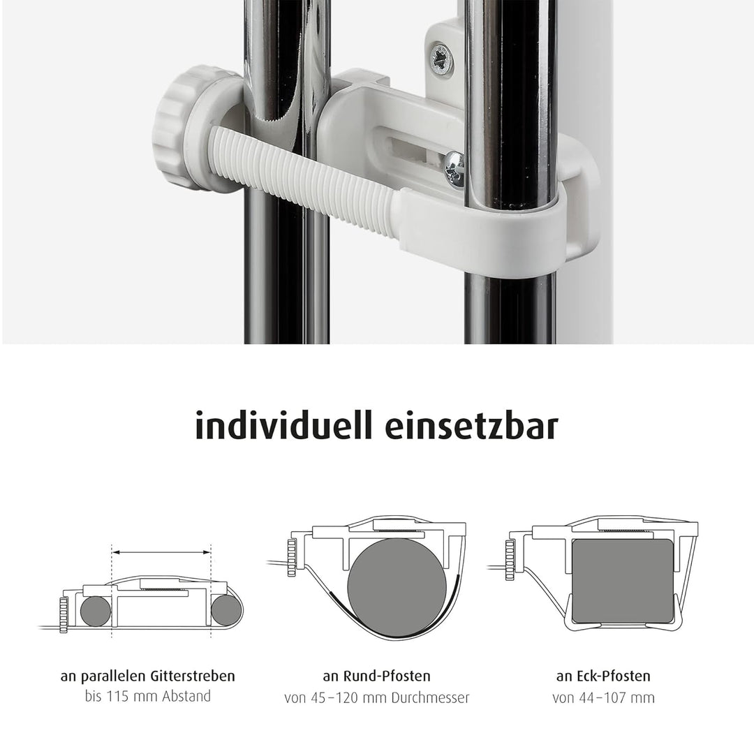 reer StairFlex zur Befestigung von Treppengittern an Sprossen-Geländern, weiss, 1 Stück (1er Pack) W