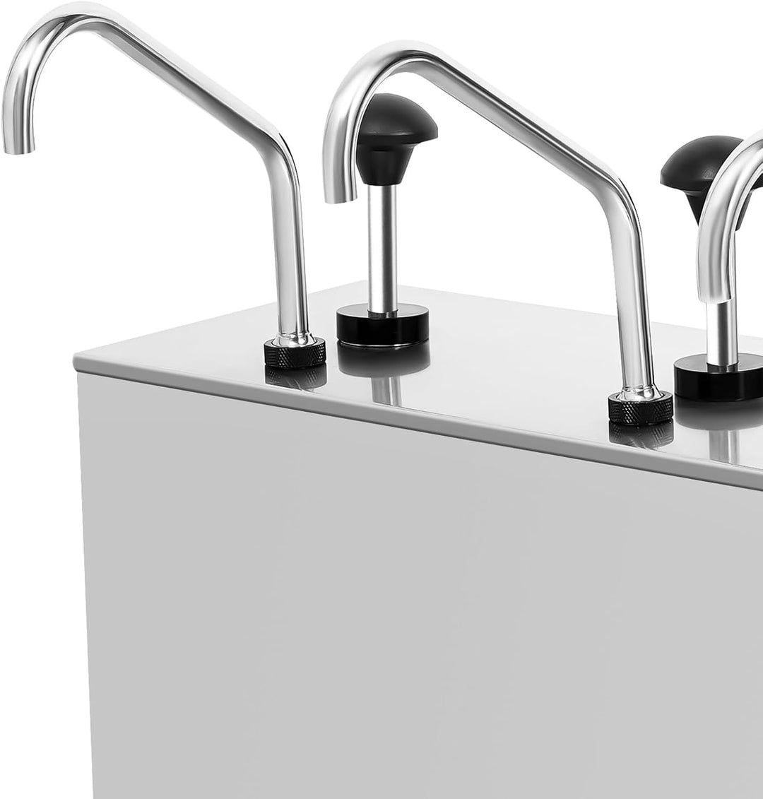 Sossenpumpenspender Dispenser 3×4L Saucenspender Edelstahl Sossenspender Pumpspender Senfspender Dos