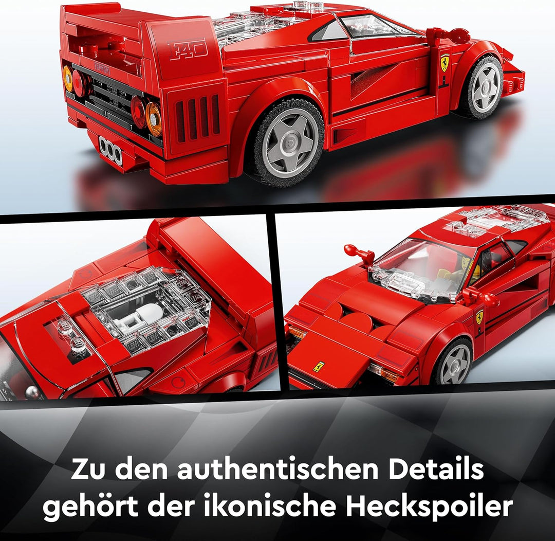 LEGO Speed Champions Ferrari F40 Supersportwagen, Spielset mit baubarem Spielzeugauto und Fahrer-Min