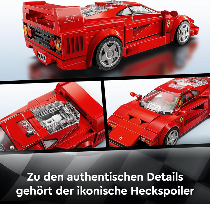 LEGO Speed Champions Ferrari F40 Supersportwagen, Spielset mit baubarem Spielzeugauto und Fahrer-Min