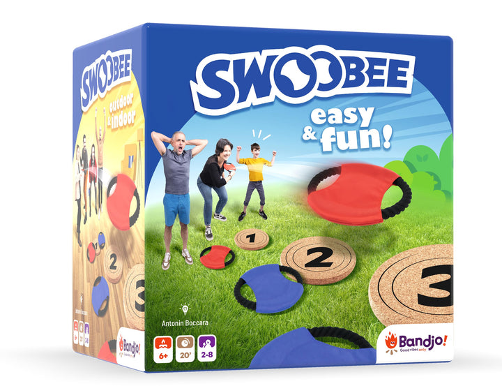 Bandjo – Swoobee – Gesellschaftsspiel – Geschicklichkeitsspiel – im Freien und im Innenbereich – lei