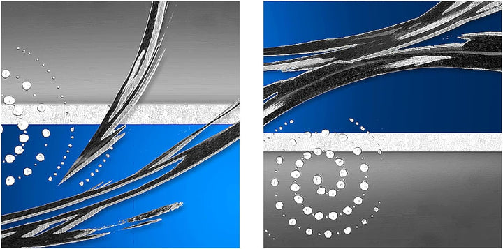Runa Art Bild Modern Abstrakt - Made in Germany - Wandbilder Grau Blau Türkis 4 Teilig 102642c 100 x