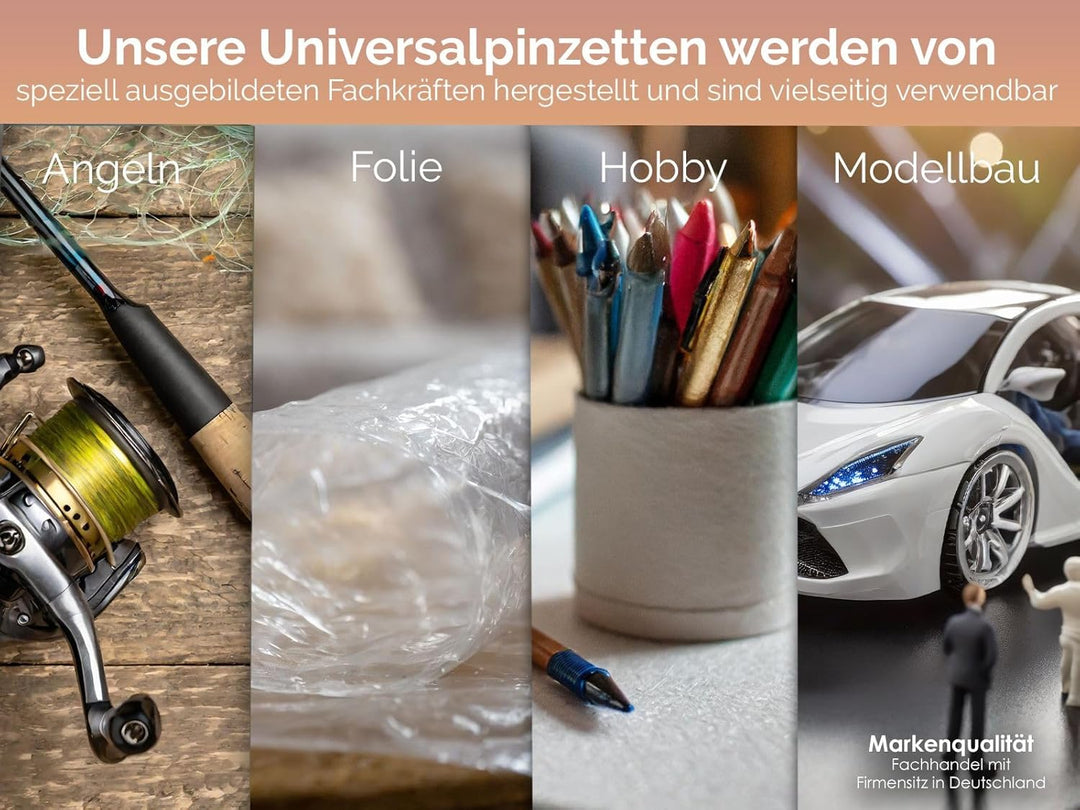 PREMIUM Pinzetten-Set Spitz-Pinzette Splitterpinzette Edelstahl + Aufbewahrungs-Etui