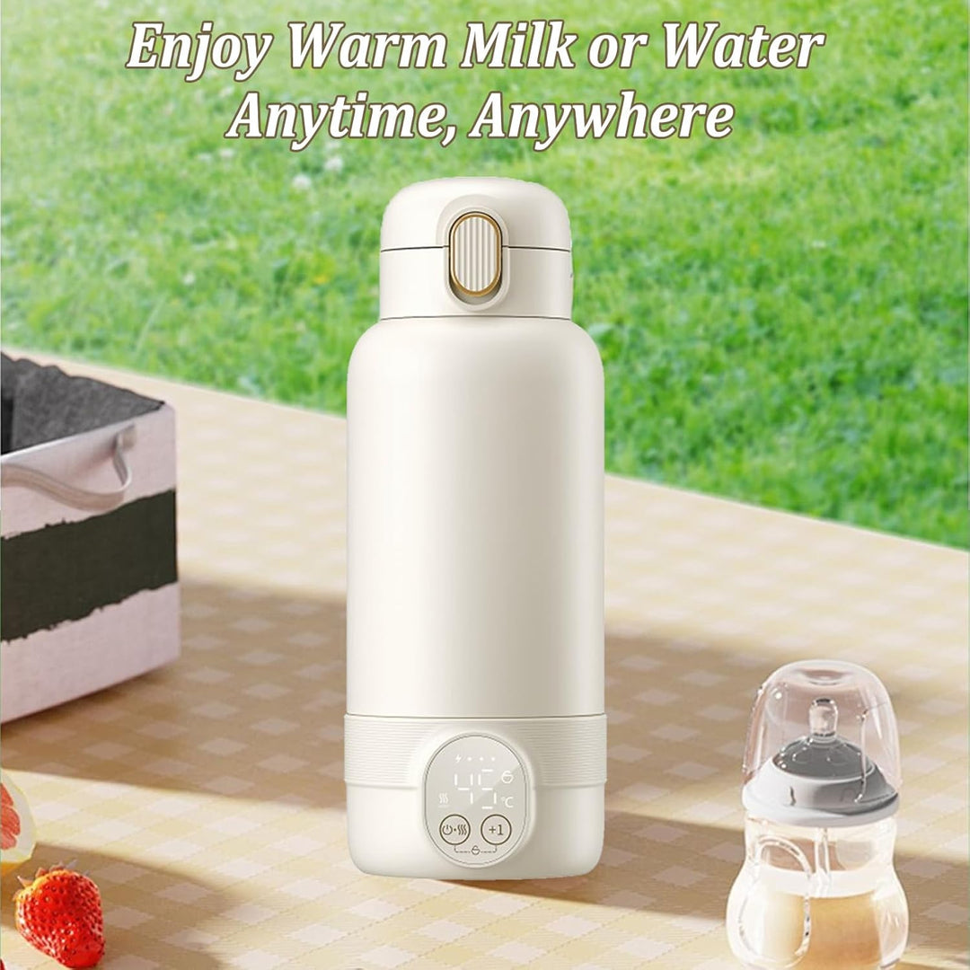 Cordless Portable Bottle Warmer,500ml Tragbarer Flaschenwärmer Baby,37 Bis 55 Grad Einstellbar mit L