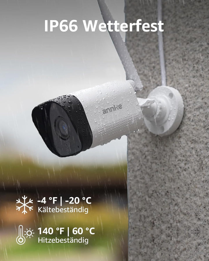 ANNKE 3MP Funk Überwachungskamera Set Aussen 8CH 5MP NVR mit 4 X 3MP WiFi Kameras Videoüberwachungs