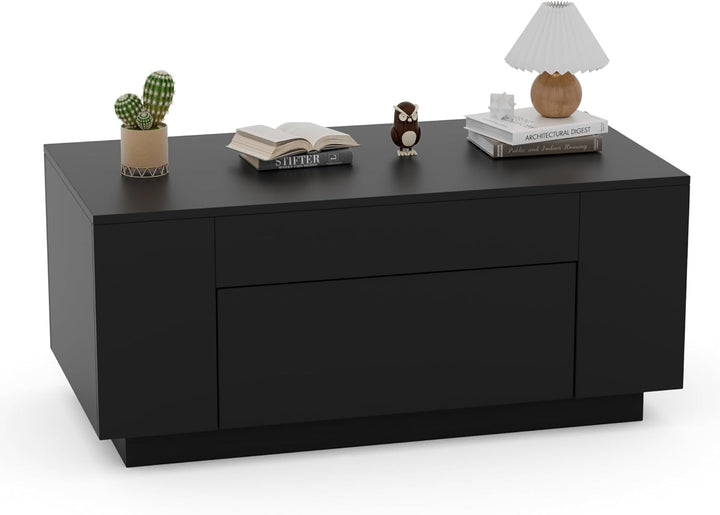 BonVache Couchtisch, Beistelltisch Couch, Wohnzimmertisch Holz mit Stauraum, Coffee Table, Kaffeetis