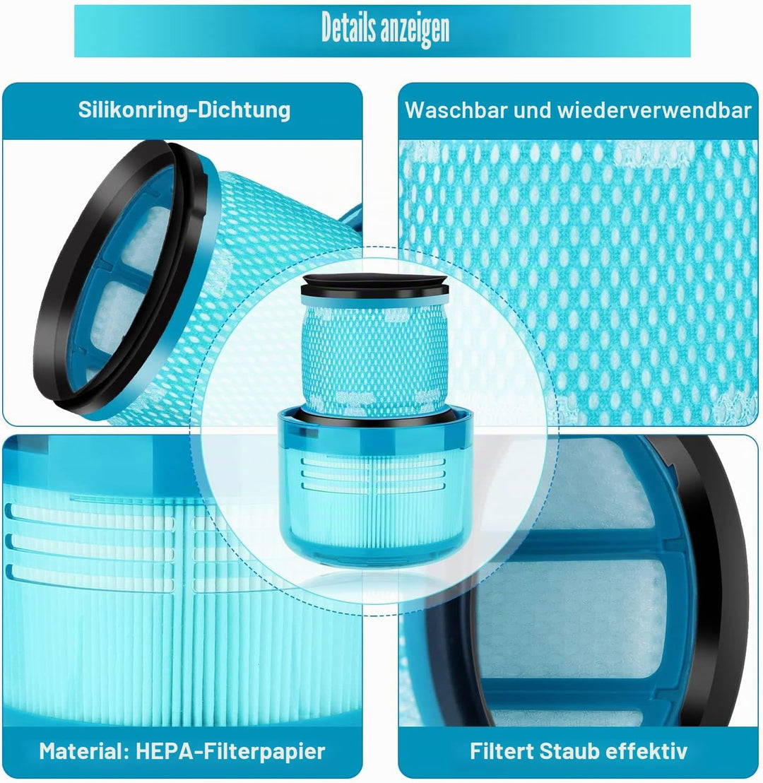 2 Stück Ersatzteile Filter für Dyson V15 V11 SV14 SV22 Detect Absolute Animal Extra Pro Torque Drive