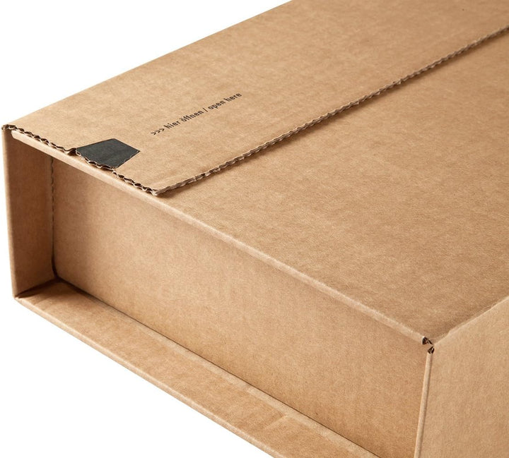 ColomPac CP020.17 Wickelverpackung aus Wellpappe mit Selbstklebeverschluss und Aufreissfaden, braun